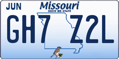 MO license plate GH7Z2L