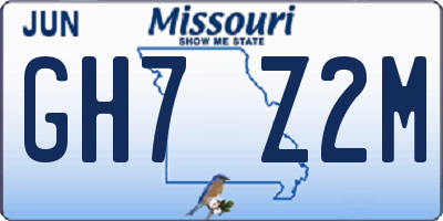 MO license plate GH7Z2M