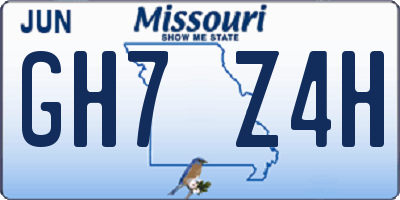 MO license plate GH7Z4H