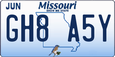 MO license plate GH8A5Y