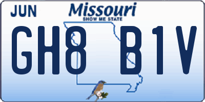 MO license plate GH8B1V