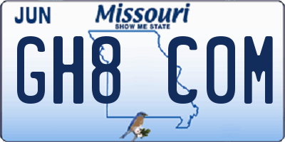 MO license plate GH8C0M