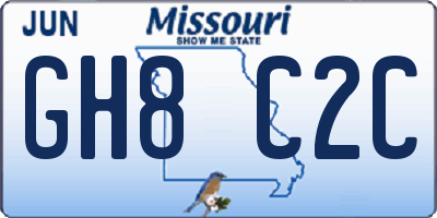 MO license plate GH8C2C