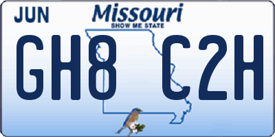 MO license plate GH8C2H