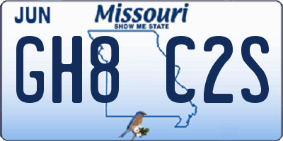 MO license plate GH8C2S