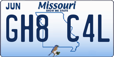 MO license plate GH8C4L