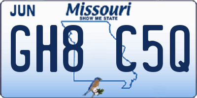 MO license plate GH8C5Q