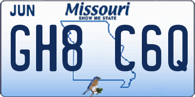 MO license plate GH8C6Q