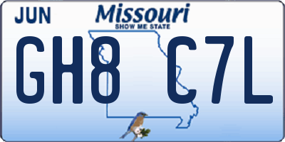 MO license plate GH8C7L