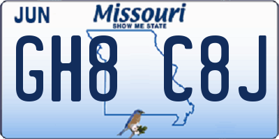 MO license plate GH8C8J