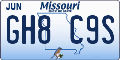 MO license plate GH8C9S