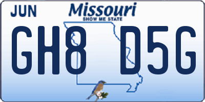 MO license plate GH8D5G