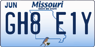 MO license plate GH8E1Y