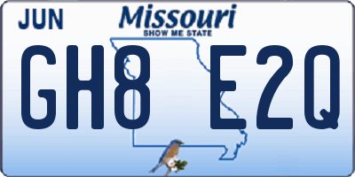 MO license plate GH8E2Q