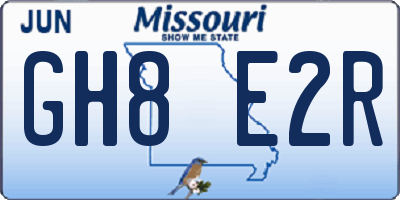 MO license plate GH8E2R