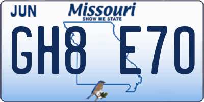 MO license plate GH8E7O
