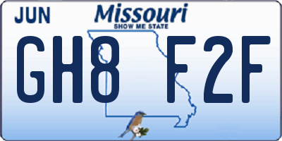 MO license plate GH8F2F