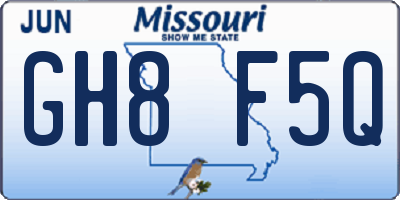 MO license plate GH8F5Q
