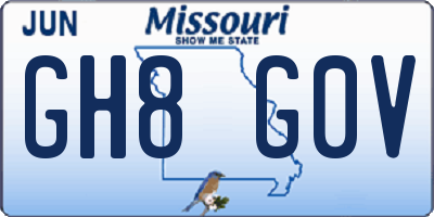 MO license plate GH8G0V