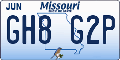 MO license plate GH8G2P