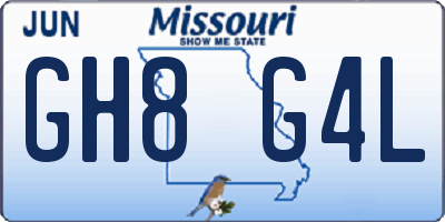 MO license plate GH8G4L