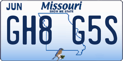 MO license plate GH8G5S