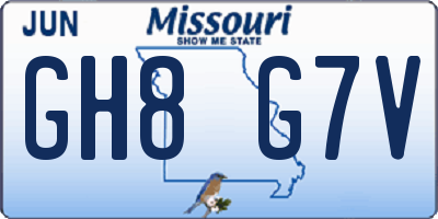 MO license plate GH8G7V