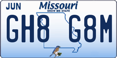MO license plate GH8G8M