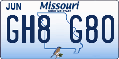MO license plate GH8G8O