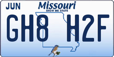 MO license plate GH8H2F
