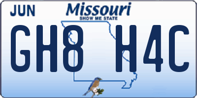 MO license plate GH8H4C