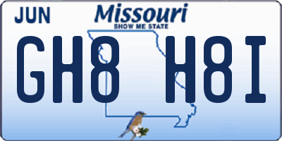 MO license plate GH8H8I