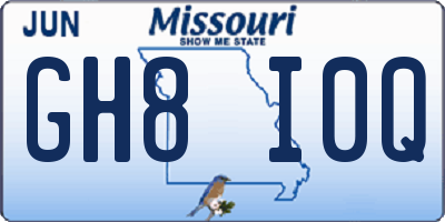 MO license plate GH8I0Q