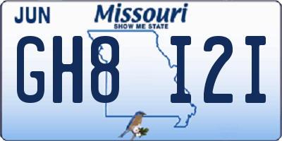 MO license plate GH8I2I