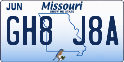 MO license plate GH8J8A