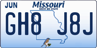 MO license plate GH8J8J