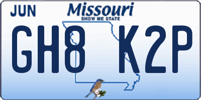 MO license plate GH8K2P