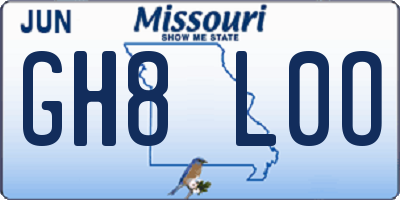 MO license plate GH8L0O
