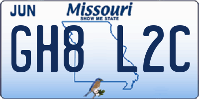 MO license plate GH8L2C
