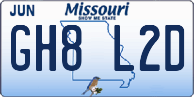 MO license plate GH8L2D