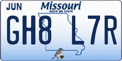 MO license plate GH8L7R