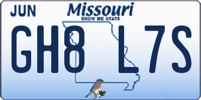 MO license plate GH8L7S
