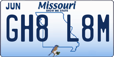 MO license plate GH8L8M