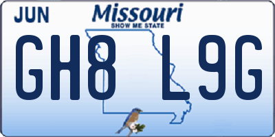MO license plate GH8L9G