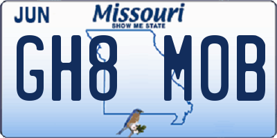 MO license plate GH8M0B