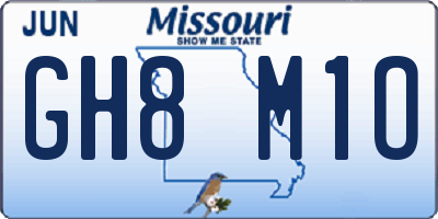 MO license plate GH8M1O