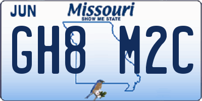 MO license plate GH8M2C