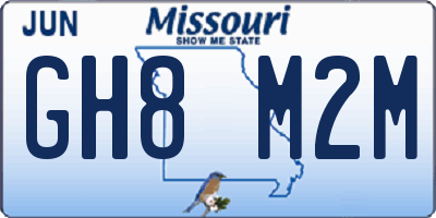 MO license plate GH8M2M