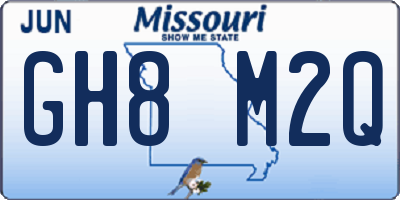 MO license plate GH8M2Q