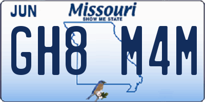 MO license plate GH8M4M